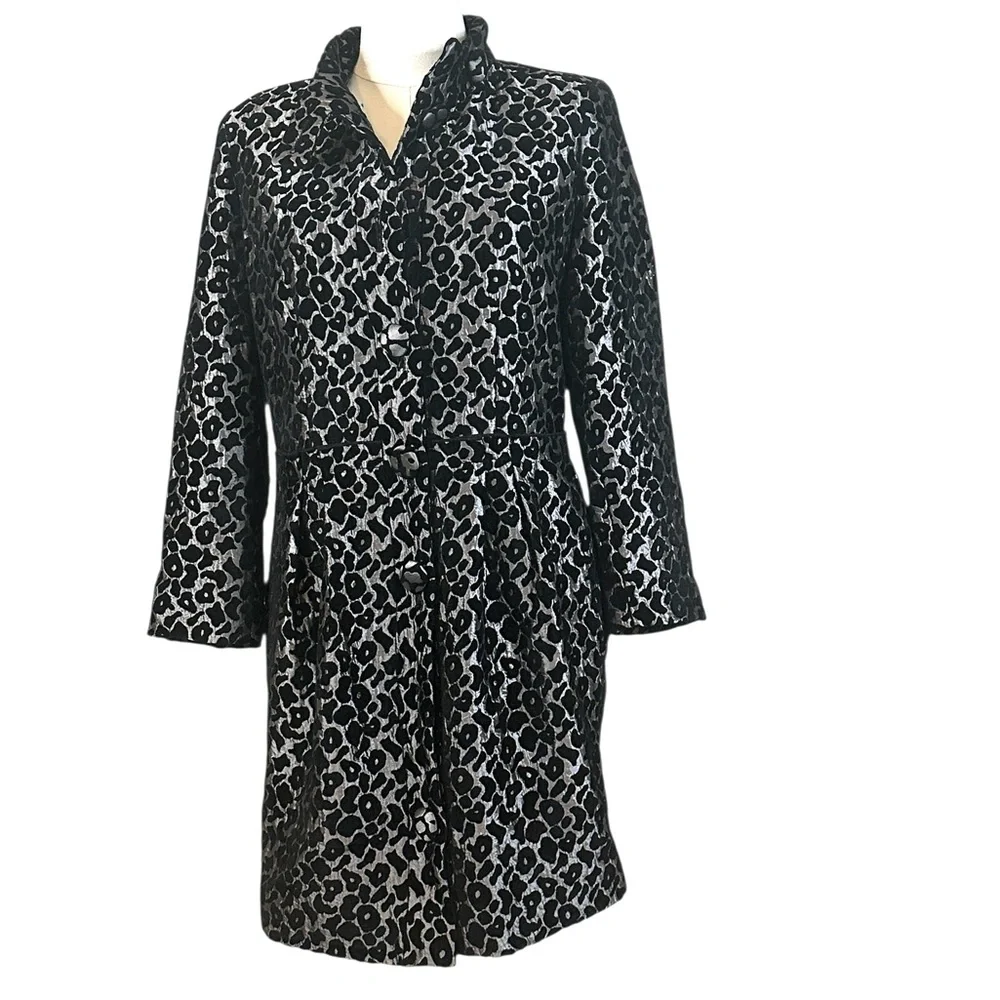 Rachel Roy Textured Velvet & Silk Blend Lightweight Coat Jacket Size 6 - Picture 3 of 15